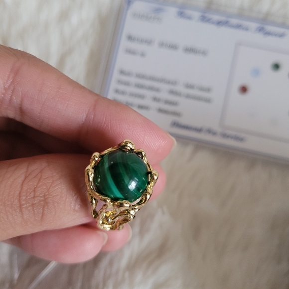 💐SOLD ❤️ K18 Japan gold ring with 8 natural stones💐 - Picture 4 of 12